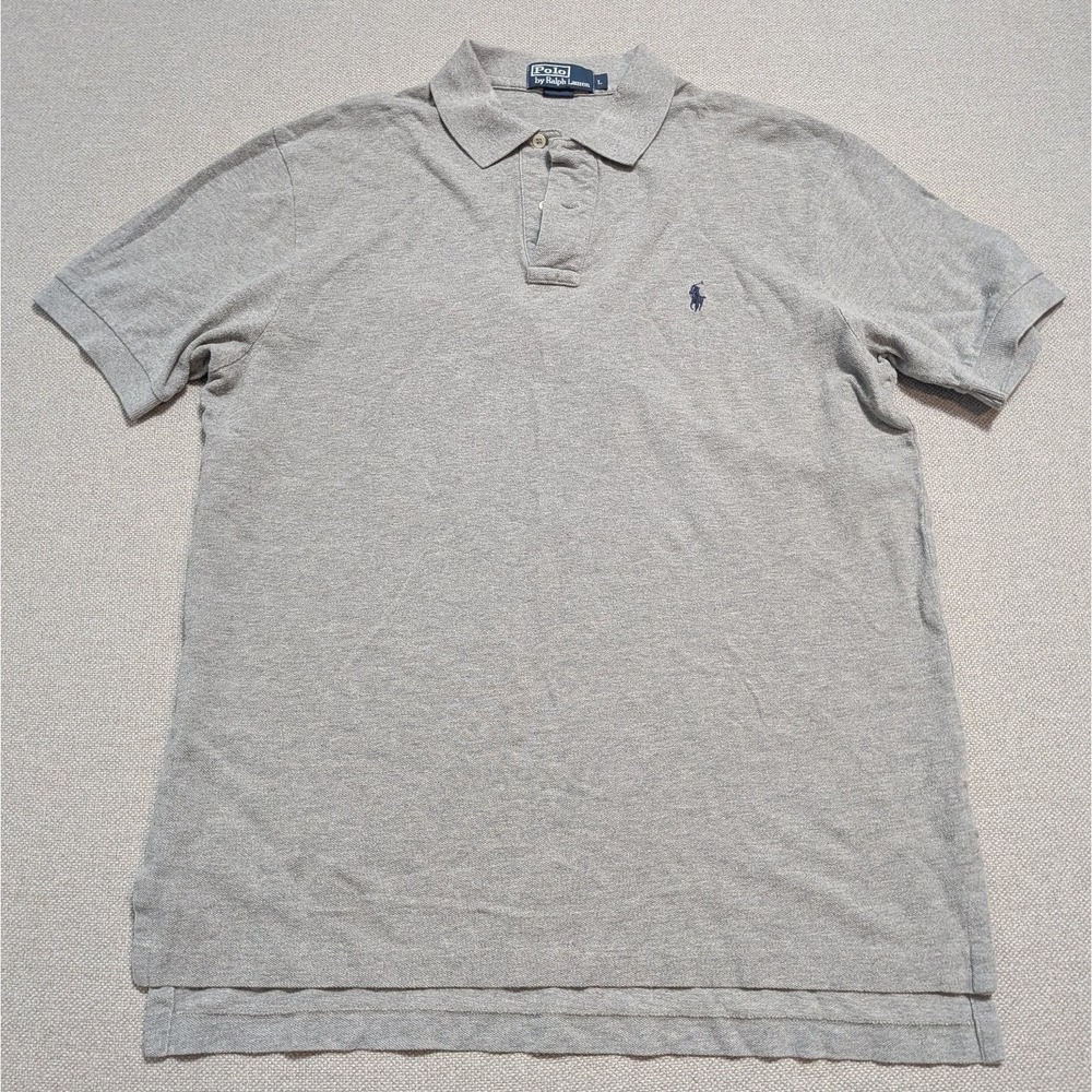 Polo Ralph Lauren Men's Polo Shirt Gray L Cotton Pique Short Sleeve
